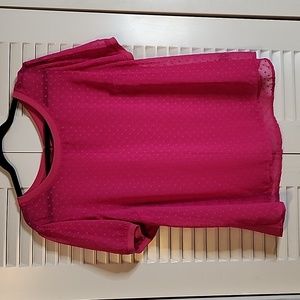Bundle 3 for $10 TORRID BRIGHT HOT PINK SHEER DOTTED TOP
